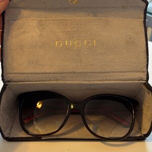 Gucci Brown and Red Sunglasses